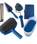 Top Shelf Paint Roller Brush Set With Slick Flocked Edger And No Mess Decorative Handle For Tight Corners and Pro Level Finishes Easy Peasy Diy Wall Decorating Kit That Saves Serious Time with paint roller, edger, and trays.