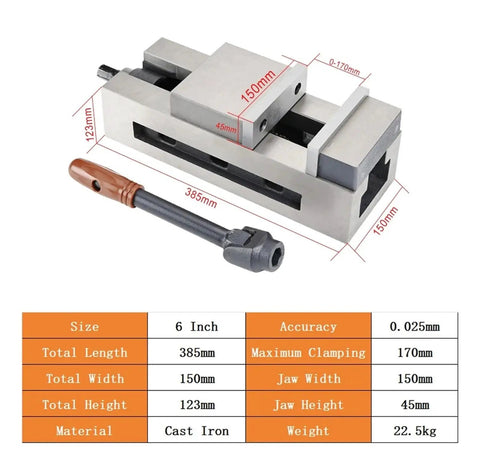 Heavy Duty Angle Fixed One Piece Milling Vise Clamps Precision Fixtures For Cnc Machines with cast iron material and quick twist knobs.
