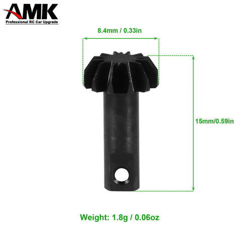 Two Piece Metal Bevel Gear Set 12T 24T Beefed Up Upgrade For 1 By 18 RC Crawler Cars Including Axle Ring Pinion And Helical Gears CNC Machined Steel With Black Oxidized Coat For Durability Fits TRX4M And Similar Scale Rigs