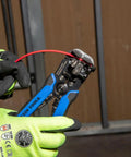 Self-Adjusting Wire Stripper And Cutter, Heavy Duty, Cuts And Strips 10-20 AWG Solid And 12-22 AWG Stranded in use