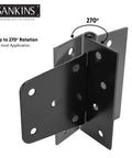 Heavy Duty Gate Hinges Three And A Half Inch Black Iron With Rust Resistant Powder Coat and Galvanized Finish, 270° Rotation Feature