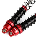 4 Piece RC Shock Absorber Set For 1 To 10 Scale RC Crawlers Like Axial SCX10 90046 AXI231017 And TRX 4 D90, red and black metal dampers