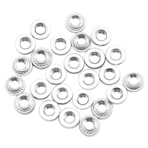 M3 Stainless Steel Self Clinching Rivet Nuts 100 Pack Heavy Duty Thread Inserts for secure sheet metal fastening arrangement.