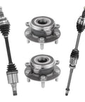 Front Left And Right CV Axle Shafts With Wheel Hub Bearing Assemblies ABS Replacement Kit For 2014-2017 Mazda CX5 And 2014-2017 Mazda 6 4 Piece