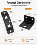Image showing dimensions of 8 Pack Stainless Steel L Shaped Corner Brackets With Screws For Quick Fitting Anti Loosen Right Angle Support For Cabinets Drawers And Shelves Durable Heavy Duty And Wear Resistant Furniture Repair Kit