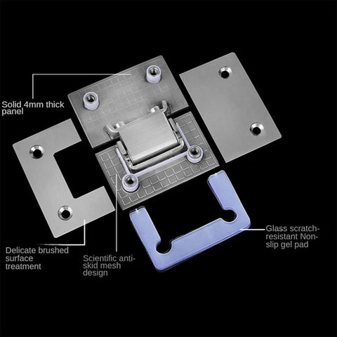 Heavy Duty Stainless Steel Bathroom Shower Frameless Glass Door Hinge Clamp Featuring 180 Degree Pivot and Killer Brushed Finish hardware components