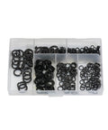 Beefy 300 Pack Black Carbon Steel Spring Split Lock Washers Set For Nuts And Bolts, organizer box with assorted sizes