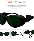 Kickass Five Pack Od4 Plus Laser Safety Glasses For 650 Nm Light With Hella Secure Wrap Around Coverage And En207 Certified Shielding, front view.