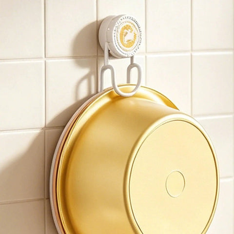 Legit Heavy Duty Suction Cup Hooks For Wall Removable With Zero Trace Grip Like Crazy Strong holding golden bowl on tile wall.