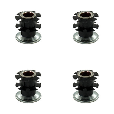 Double Star Threaded Caster Insert In Heat Treated Steel For 1 Inch Round Tube 16 18 Gauge With 3/8-16 Thread Pack Of 4