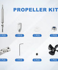 Beefy RC Boat Drive Shaft With Propeller Universal Joint Kit Upgrade Stainless Steel 100mm Shaft 55mm Propeller 4 Blade Paddle