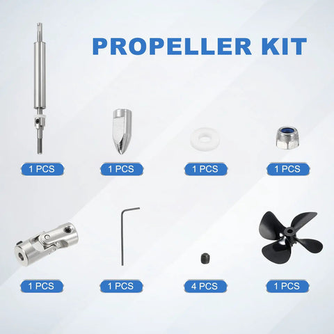 Beefy RC Boat Drive Shaft With Propeller Universal Joint Kit Upgrade Stainless Steel 100mm Shaft 55mm Propeller 4 Blade Paddle