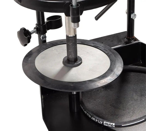 50 to 1 Ratio Air Operated Grease Pump Kit with rubber lined follower plate and trolley setup for 5 gallon bucket