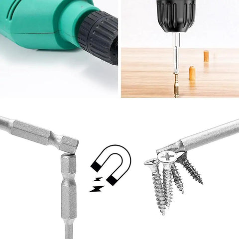 Workhorse Torx Security Screwdriver Bit Set With Easy Grip Handle covering T6 through T40, shown with drill and screws.
