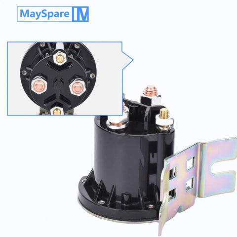 High Output 12V Solenoid Relay Switch Four Terminal DC Contactor With Trombetta Power Seal, black with threaded terminals, for heavy-duty power switching.