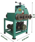 No Fuss Heavy Duty Electric Pipe Bender With 17 Swap Out Cold Roll Dies For Dead Simple Stainless Steel And Square Tube Shaping Machine Without Heat Or Sand Mess, green frame with round and square dies, 40.52 inches tall.
