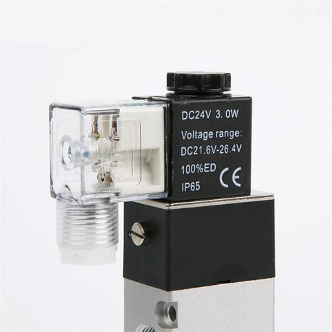 Premium Two Way Five Way Solenoid Valve 4V210-08 4V310-10 And 4V410-15 Ac110V For Pneumatic Systems, DC24V coil with connector.