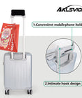 18 Inch Carry On Luggage With Movable Wheels TSA Approved Under The Seat Cabin Friendly Hard Shell Lightweight Bag In Pearl Silver