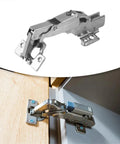 Heavy Duty Hydraulic Corner Cabinet Hinge With Soft Close Foldable Inset Cupboard Hinge For Frameless Cabinets Shoe Racks And Wardrobes Metal Construction Quiet Smooth Operation Built Tough Easy Install shown on wood cabinet