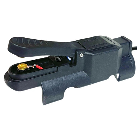 Close-up of TIG Welding Torch Trigger Switch With Quick Release Clip Anti Slip Fingertip Control showing side details.