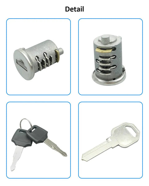 4 Pack SKS Lock Cores For Car Rack Systems Replacement Universal Lock Cores with keys shown in four angles