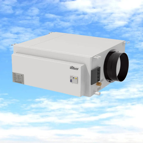 8 inch duct connector flange ABS plastic straight pipe for HVAC system with pre drilled holes, black finish against sky background.