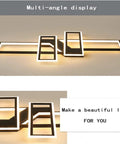 35 Inch Remote Dimmable LED Ceiling Light Fixture For Bedroom Living Room And Kitchen in multi-angle display
