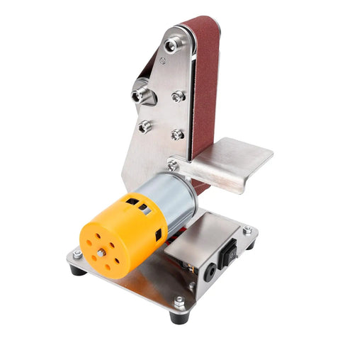 Oreilet 3 In 1 Mini Belt Sander With 7 Speed Adjustable Settings And 20 Sanding Belts For knife sharpening and woodworking, compact design.