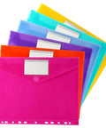 Six Pack Plastic Binder Pockets Folders With Transparent Pockets And Label Window A4 Size Each Holds Up To 150 Sheets