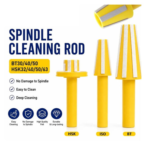 Heavy Duty Spindle Cleaner Brush And Precision Tool Holder For Cnc Milling Machines Delivering Rock Solid Vibration Free Clamping Constructed From Heat Resistant Materials For Quick Easy Tool Swaps Now, showing various spindle cleaning rods.