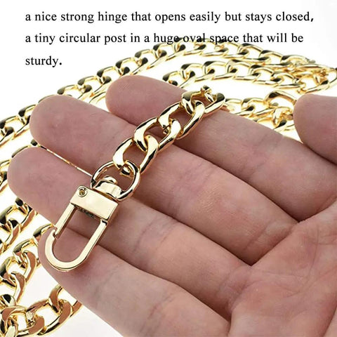Close-up of gold chain with 34mm Swivel Lobster Clasp Set For One Handed Operation With Smooth Locking Motion Zinc Alloy Gold Finish