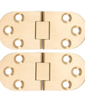 180 Degree Brass Folding Table Hinge CNC Machined Solid Brass Construction With Gold Finish detail and screw holes visible