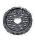 Close-up of 72 Tooth Spur Gear For RC Cars 48 Pitch Part 143 Built In The USA And Ready To Roll showing nylon material