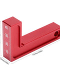 Dead True 90 Degree Positioning Square Aluminum Alloy Right Angle L Shaped Layout Tool Zero Play Gauge For Cabinet Carpentry And Tough Diy Builds Red, 75x45mm size.