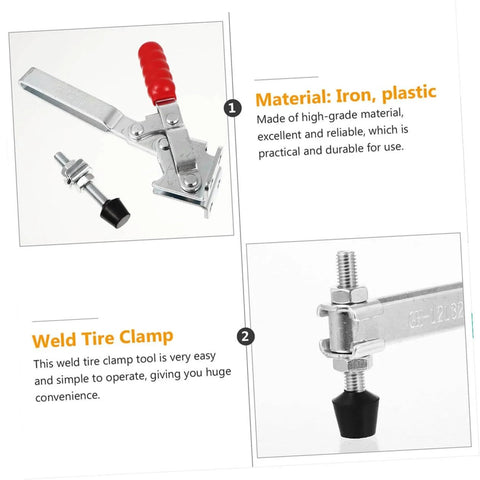 Two Pack Quick Release Toggle Clamps For Welding And Woodworking Iron Fixed Holding Clamps That Secure Materials During Welding And Assembly Heavy Duty Lock Down Fixtures For Precise Workholding Tools Easy Grip