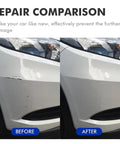 Before and after repair using Pearl White Tricoat Touch Up Paint For Nissan Vehicles Fix Scratches And Rust Prevention