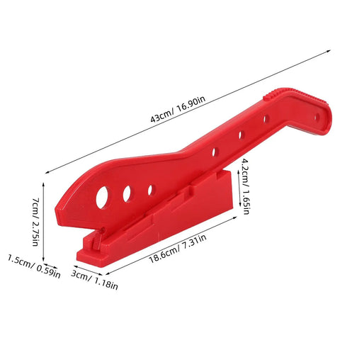 Heckuva Woodworking Push Stick With Safety Block For Table Saw Router Or Band Saw Shop Gear featuring red ABS polymer design and ergonomic handle.