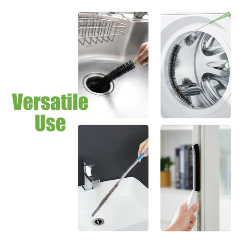 Flexible Cleaning Brush Set For Dryer Vents Fridge Coils HVAC Systems And Tight Spaces A Handy Pro Grade Multi Use Lint And Dust Remover With Crevice Brush And Detailing Tools For Deep Clean on sink, washer, and cabinet gaps