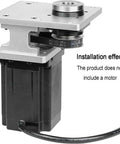 Heavy Duty Hollow Rotary Platform With Adjustable Belt Tension For 86 Stepper Motors To Nail Dead On Positioning and Straight Up Replace Your Older Cam Index Gear, showing aluminum casing and motor connection.