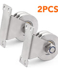 Two Pack 48Mm Double Groove Pulley Wheel Set For Wall Mount Cable Systems 304 Stainless Steel With Quiet Duplex Bearings