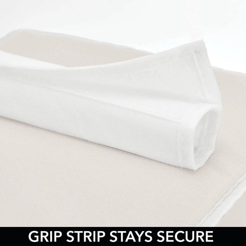 Must-Have Fabric Hanging Closet Organizer's grip strip detail showing the secure edge for over rod placement in gray 2 pack.