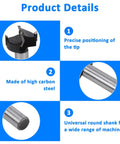 Heavy Duty 5 Piece Forstner Bit Set Premium Carbon Steel Woodworking Drill Bits close-up showing precise tip positioning and round shank.