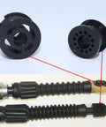 16mm And 22mm Shift Cable Bushing Kit For 5 Speed Manual Transmissions Fits Chrysler PT Cruiser 2001 2008 And Dodge Neon 2001 2008 Gear Shifter Linkage Repair Replaces 5037380AA shown installed on cables