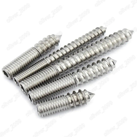 Hex Socket Hanger Bolt For Furniture 304 Stainless Steel Double Headed Self Tapping Screw M6x80 Long Beefy Heavy Duty Fastener