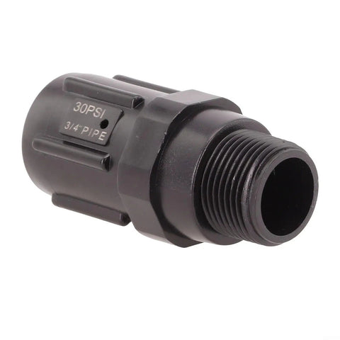 Drip Irrigation Pressure Regulator 30 PSI Three Quarter Inch Garden Hose Water Pressure Reducer Valve, black plastic
