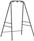 Heavy Duty Free Standing Hammock Chair Stand With Anti Slip Foot Pads And Two Carabiners For Indoor And Outdoor Kick Back Relaxation Sturdy Four Side And Rear Crossbar Frame Supports Up To 330 Pounds Black.