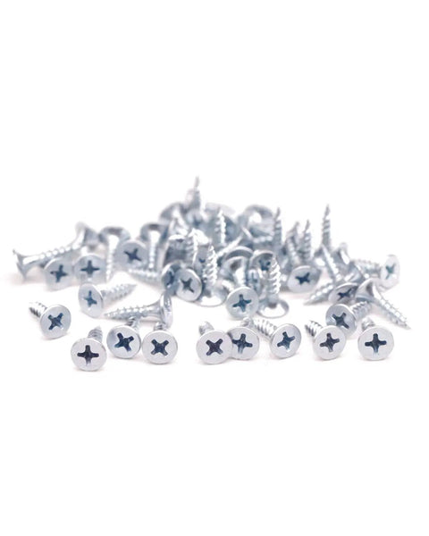 Two Hundred Solid Size Six By Five Eighths Inches Phillips Drive Zinc Coated Carbon Steel Screws Fine Thread Sharp Point for drywall and wood.