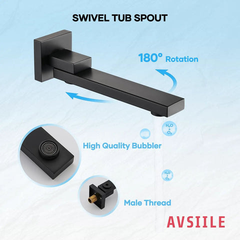 Top Shelf Matte Black Shower Faucet Set With 10 Inch Rainfall Shower Head And Tub Spout, Solid Stainless Steel Bathroom Fixture With Triple Spray Functions For Real Deal Relaxation