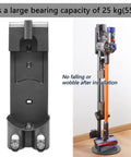 Must Have Docking Station Replacement Wall Mount Bracket For Dyson V6 Series Vacuums Compatible With DC58 DC59 DC61 DC62 DC30 DC31 DC34 DC35 DC44 DC45 Premium Polished Design Easy Mount No Fuss Quick Access shown mounted with a vacuum for demonstration