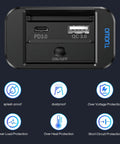 Road Warrior Ready Dual Fast Charging 12 Volt Usb Outlet Panel 4 Pack with PD and QC ports, featuring protective on/off switch.